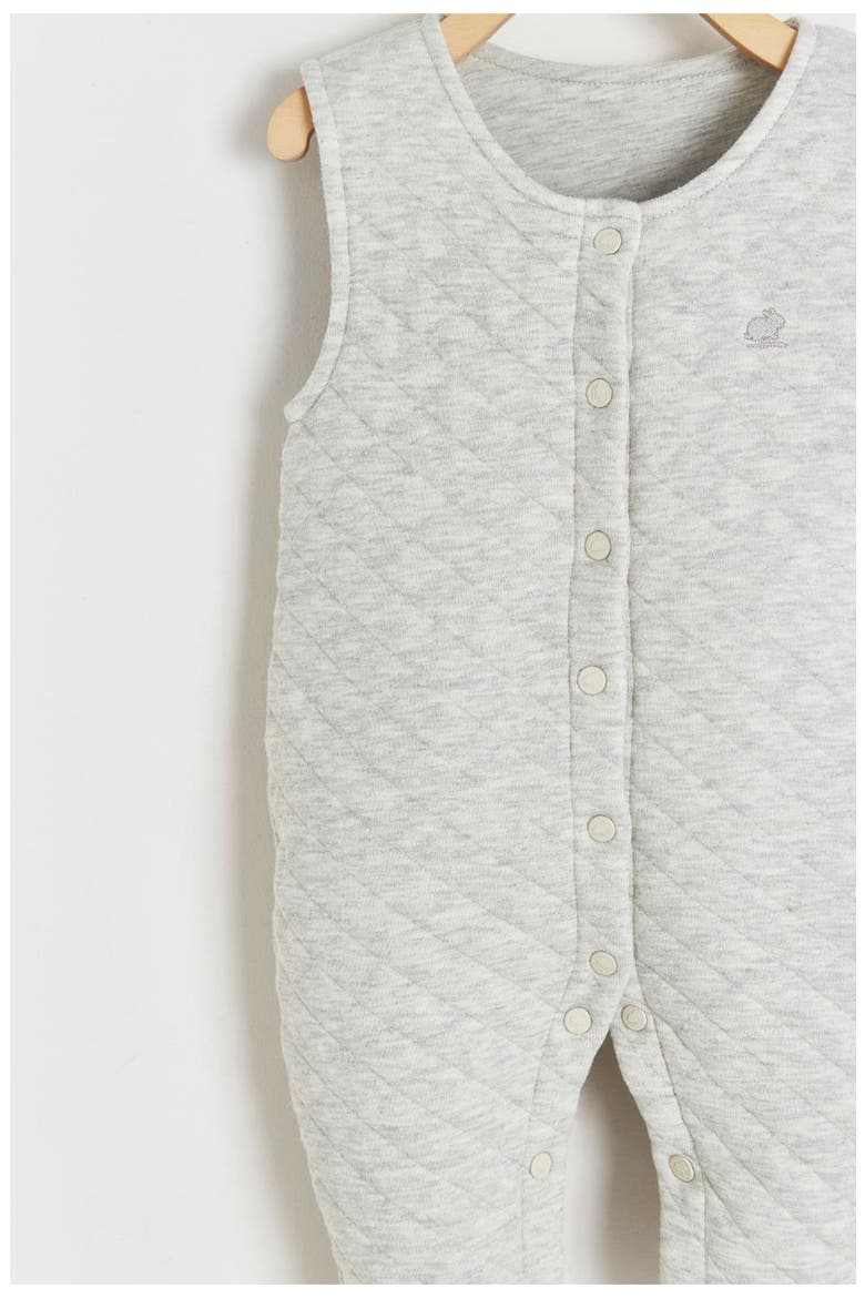 Premium Cotton Mini Quilted Overalls For Infant, Alternate, color, Grey