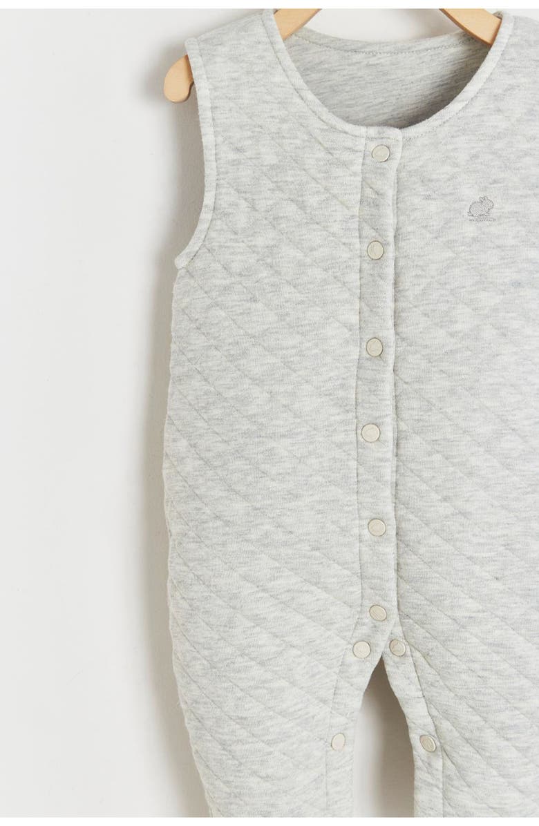 Babycottons Premium Cotton Mini Quilted Overalls For Infant, Alternate, color, Grey