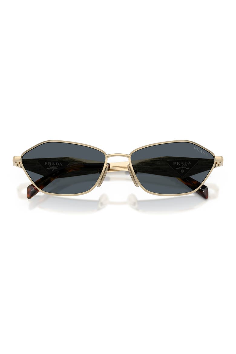 57mm Irregular Sunglasses, Alternate, color, PALE GOLD / DARK GREY