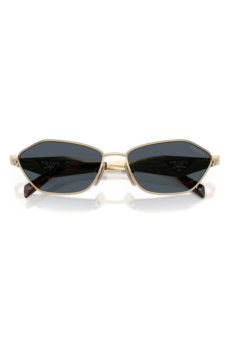 Prada 57mm Irregular Sunglasses, Alternate, color, Pale Gold / Dark Grey