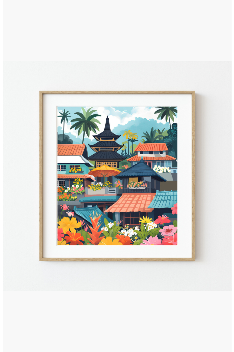 Bali Flower Market Paint by Numbers Kit, Alternate, color, Multicolor