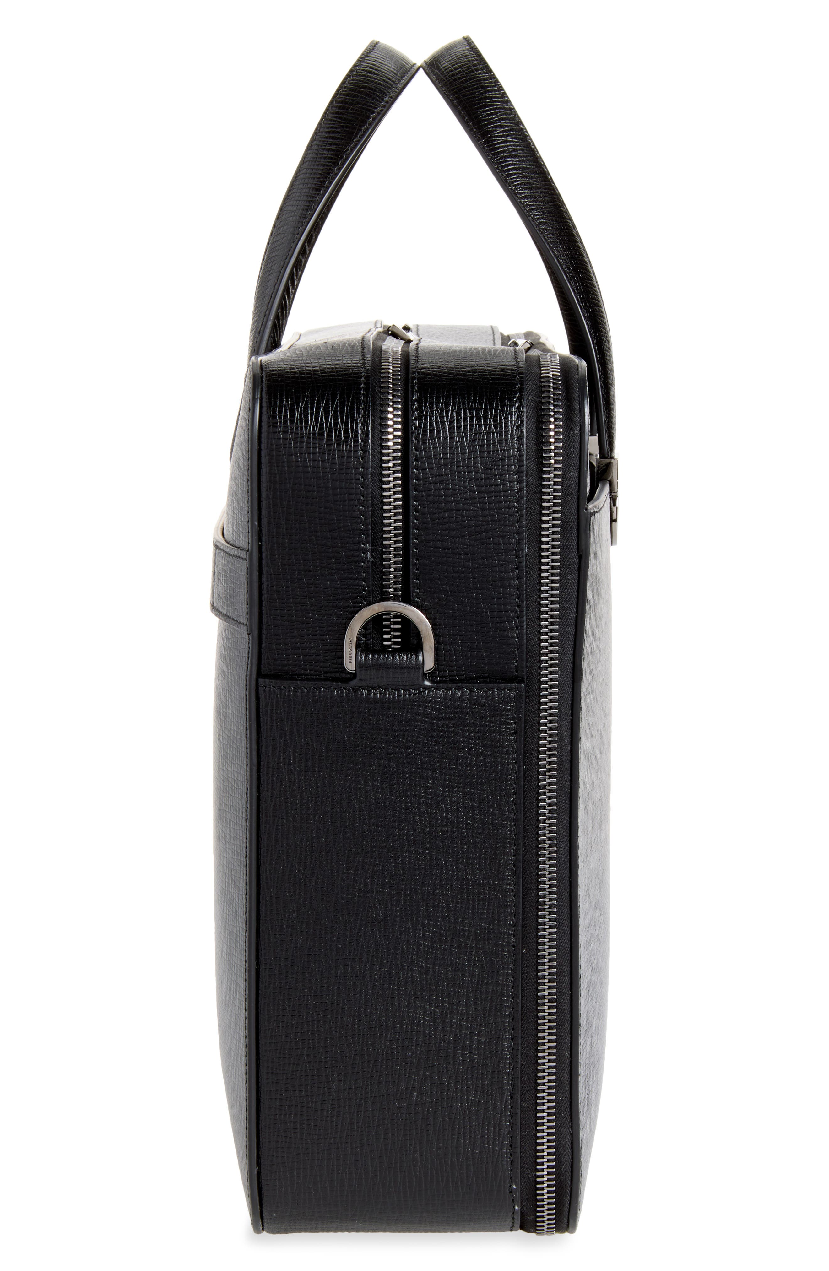 Trading Hammered Leather Briefcase, Alternate, color, NERO NERO NERO