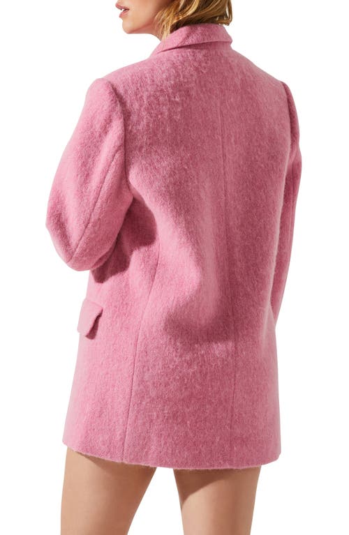 Astr The Label Kindra Brushed Notch Lapel Coat In Pink