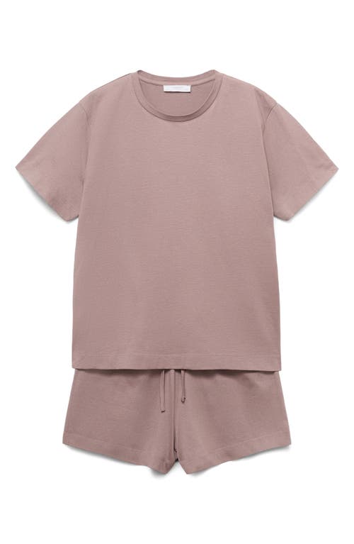 Mango Short Cotton Pajamas In Pink
