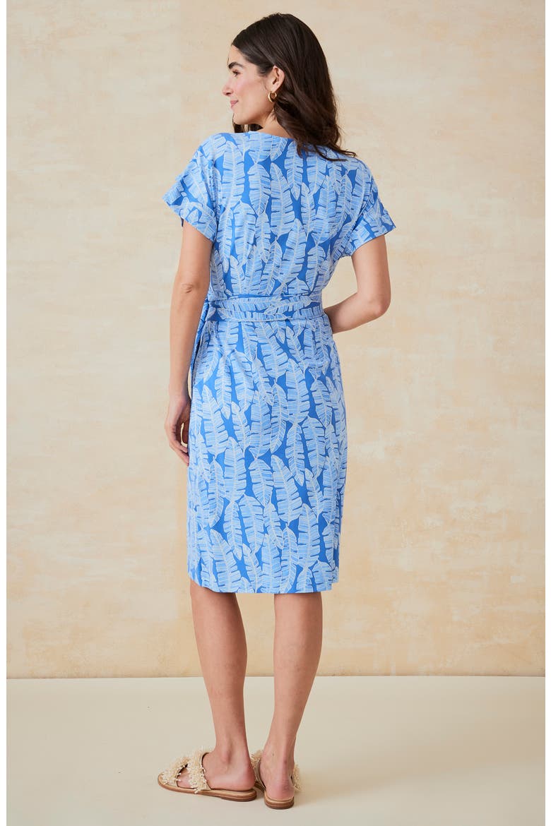 Soraya Wrap Dress, Alternate, color, BLUE/ OFF WHITE