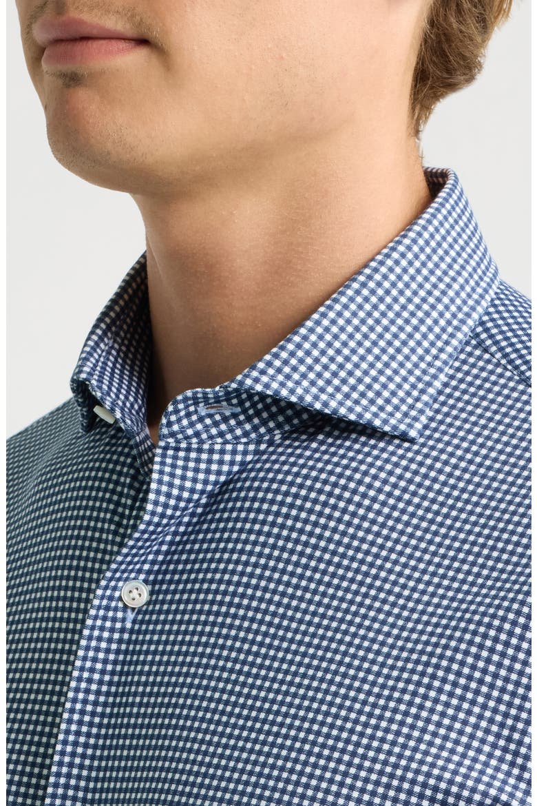 Excursionist Flex Tailored Fit Microcheck Wrinkle Resistant Button-Up Shirt, Alternate, color, CADET
