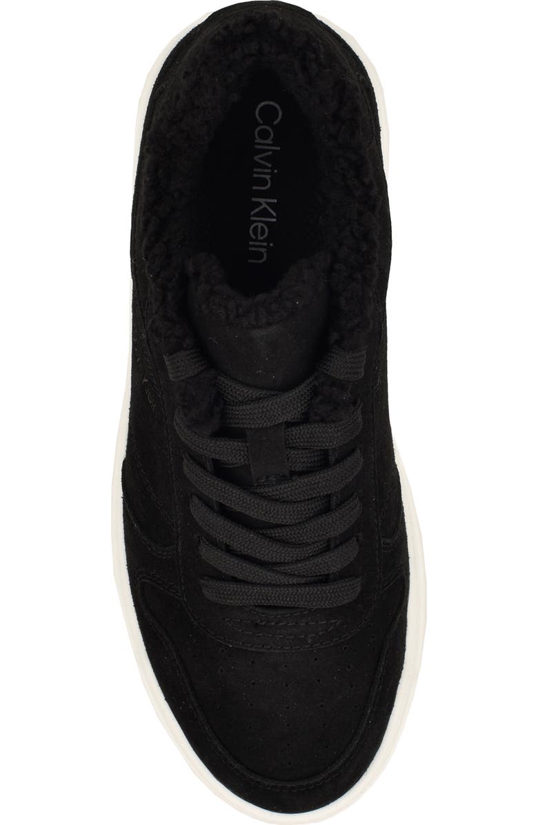 Calvin Klein Pozay Faux Shearling Sneaker, Alternate, color, Black