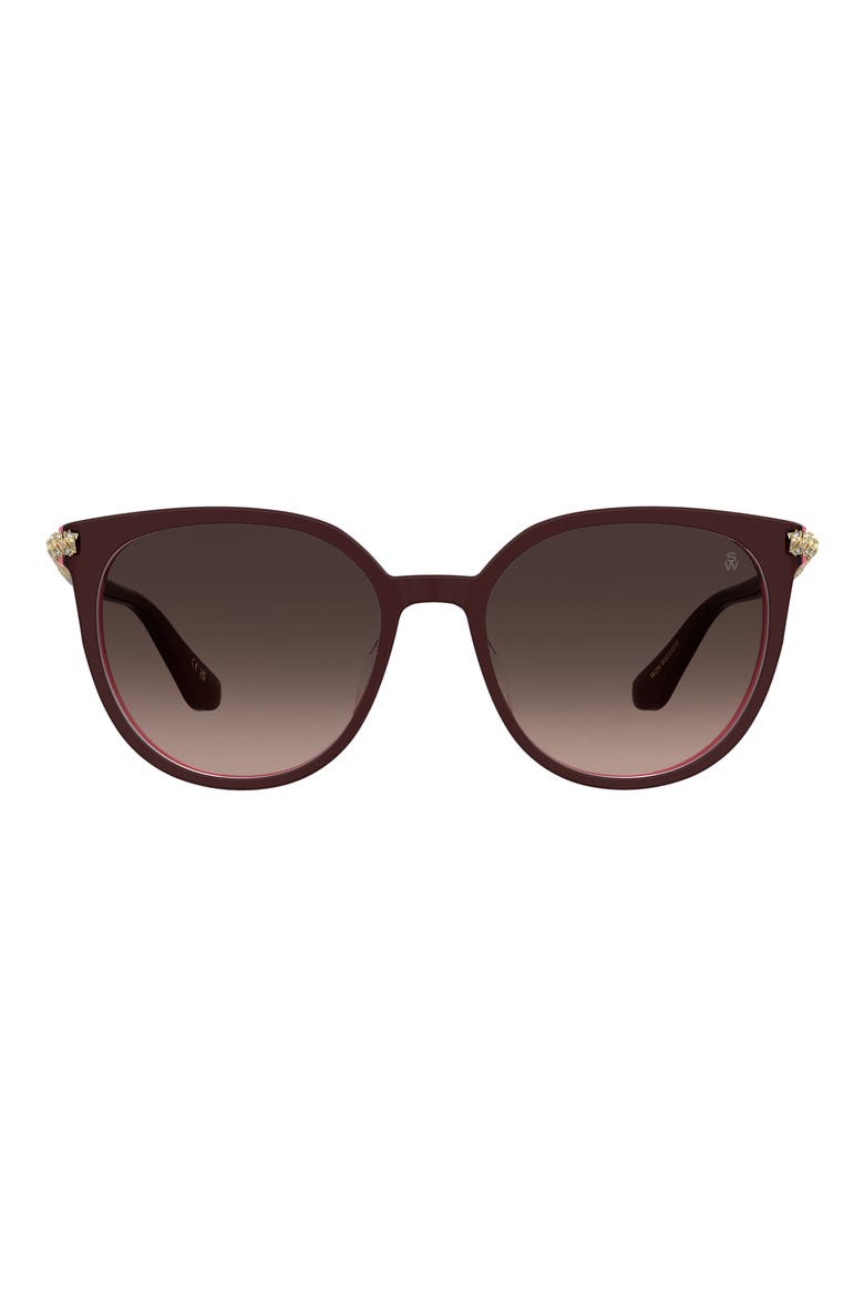 55mm Gradient Square Sunglasses, Main, color, BURGUNDY PINK/ BROWN SF