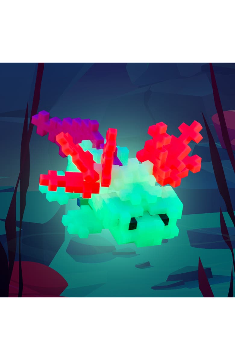 Plus-Plus USA Glow in the Dark Axilotl 70-Piece Tube Building Set, Alternate, color, Multi