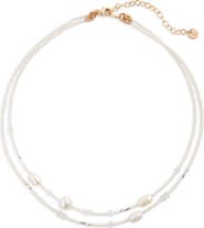 Nordstrom Beaded Freshwater Pearl Layered Necklace