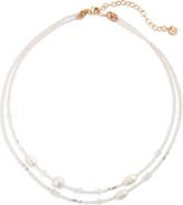 Nordstrom Beaded Freshwater Pearl Layered Necklace