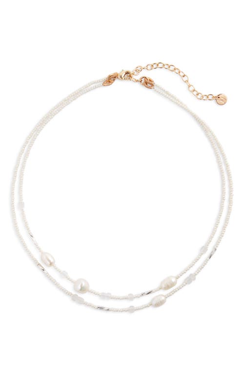 Nordstrom Beaded Freshwater Pearl Layered Necklace In Ivory
