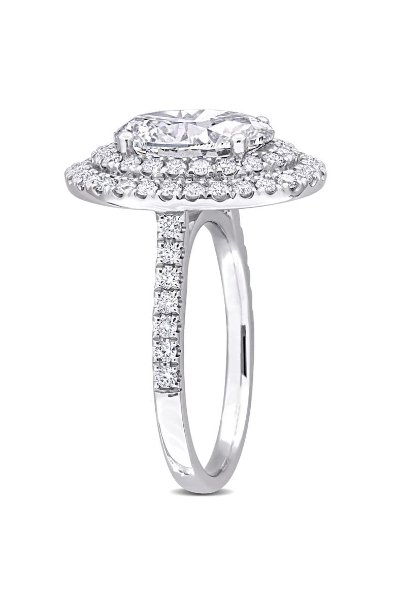 Julianna B. 3-7/8 CTW Lab-Grown Diamond Double Halo Ring 14k, Alternate, color, White Gold