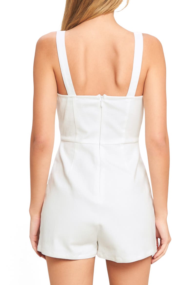 Denim Short Romper, Alternate, color, WHITE DENIM