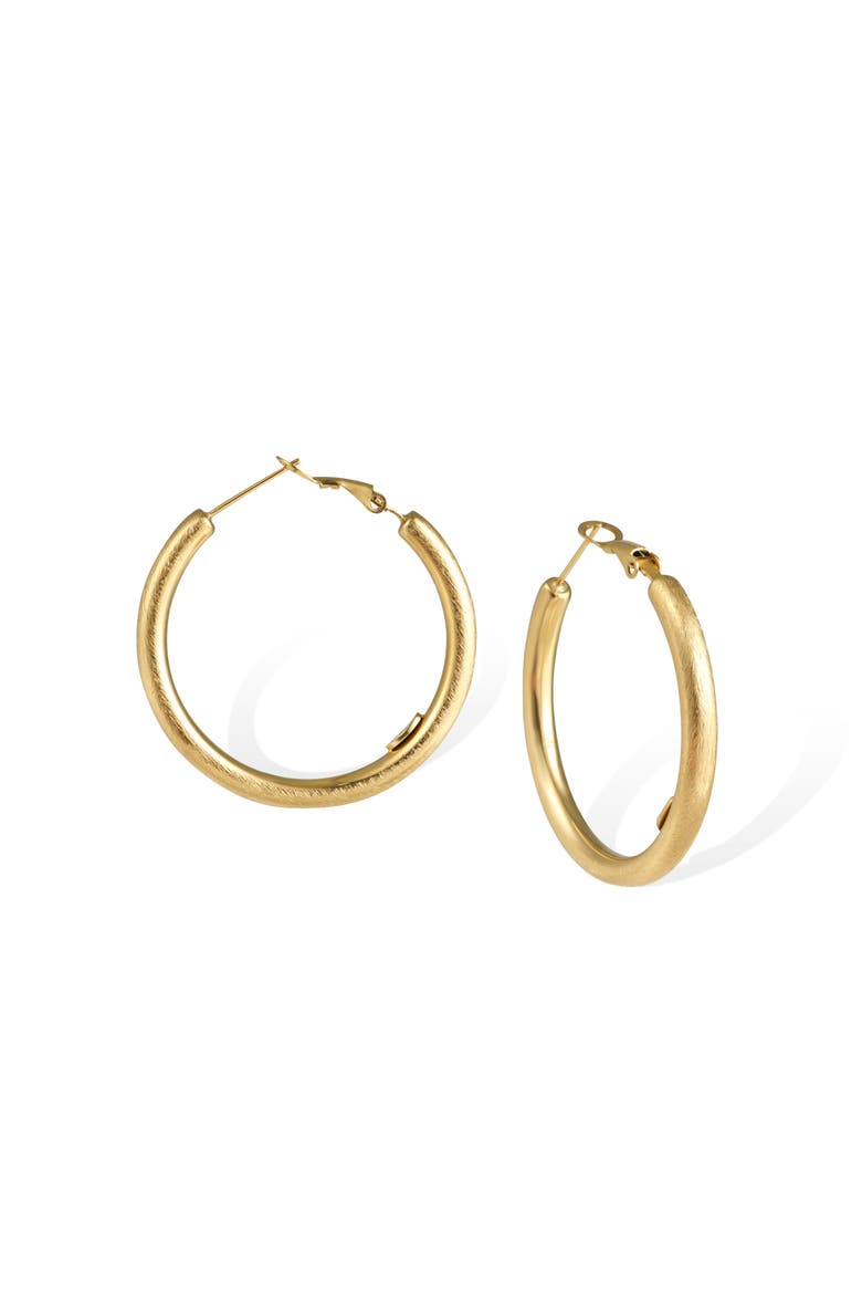 Retro Medium Hoop Earrings, Main, color, Gold