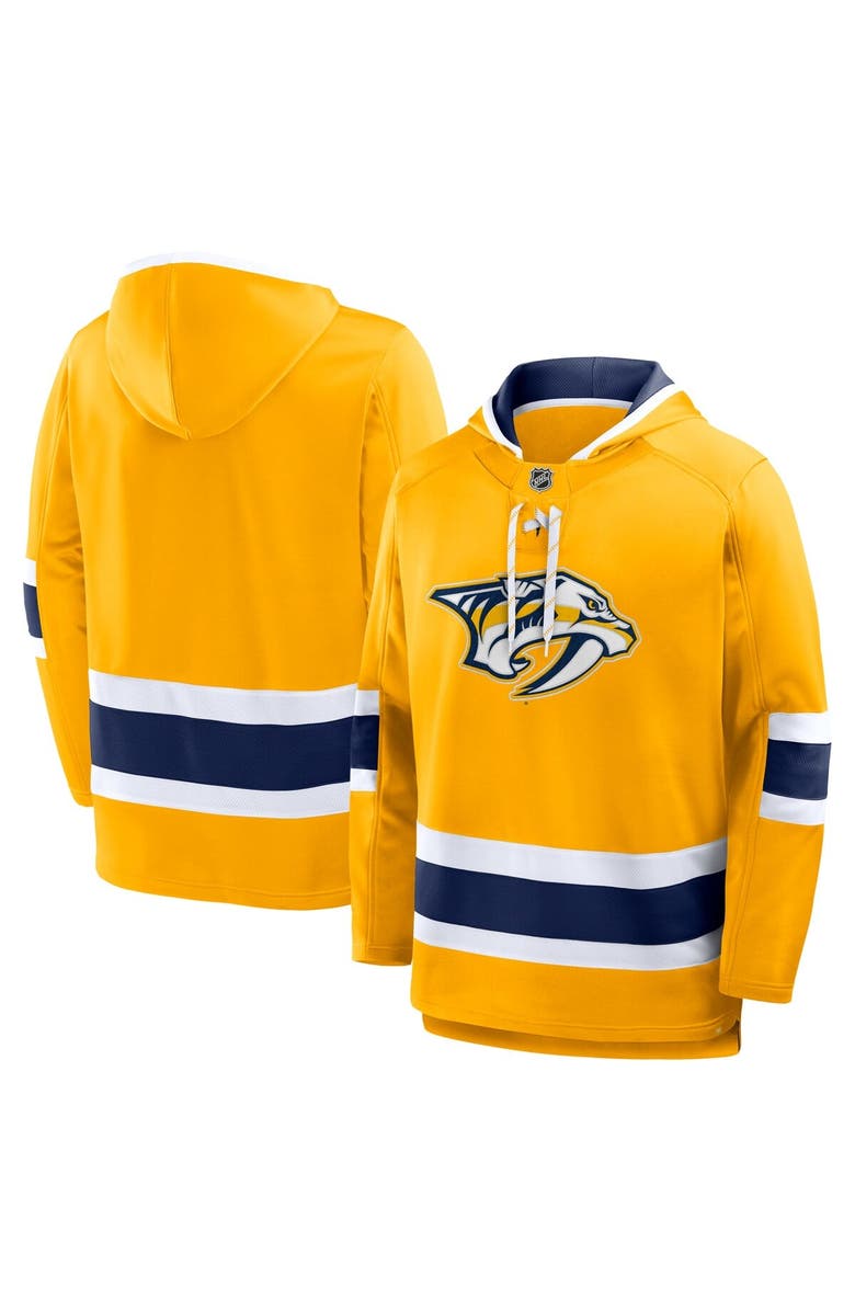 FANATICS Men
s Fanatics Gold Nashville Predators Prime Time Fleece Hoodie, Main, color, Gold