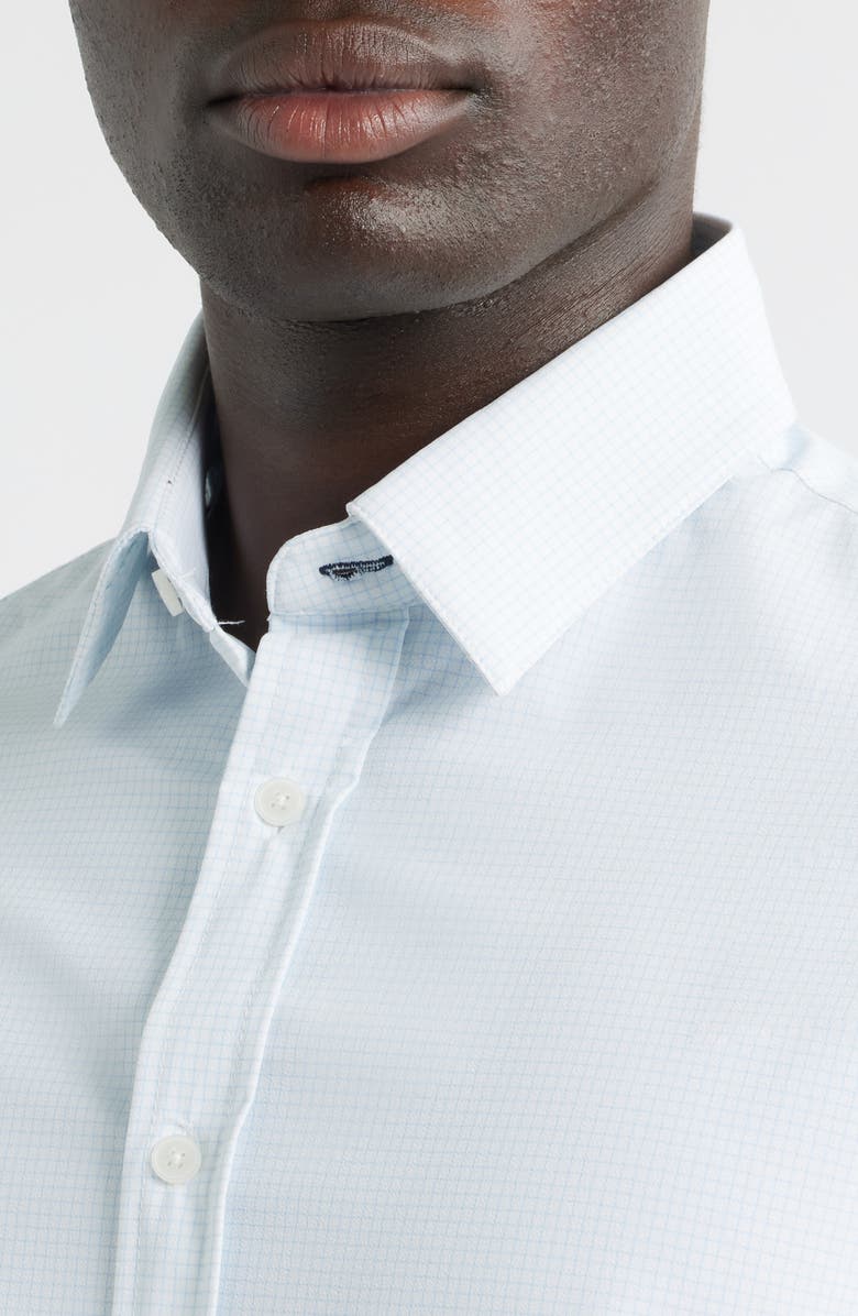 Mizzen+Main Leeward Trim Fit Check Performance Button-Up Shirt, Alternate, color, Cloud Blue Jonny Grid