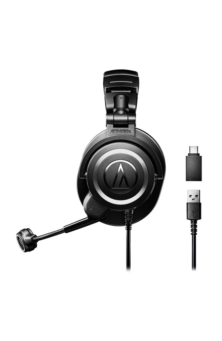 Audio-Technica ATH-M50xSTS-USB StreamSet USB Closed-Back Streaming Headset, Alternate, color, Black