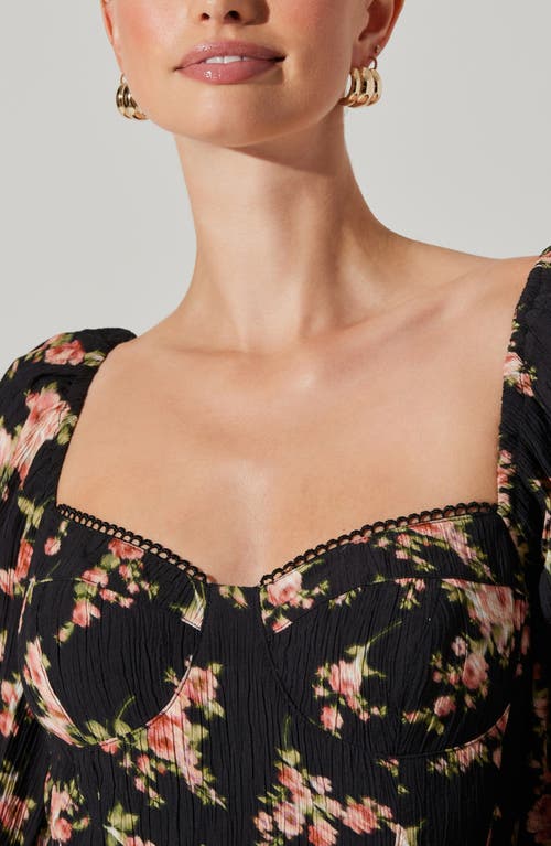 Astr The Label Alumie Long Sleeve Tiered Maxi Dress In Black