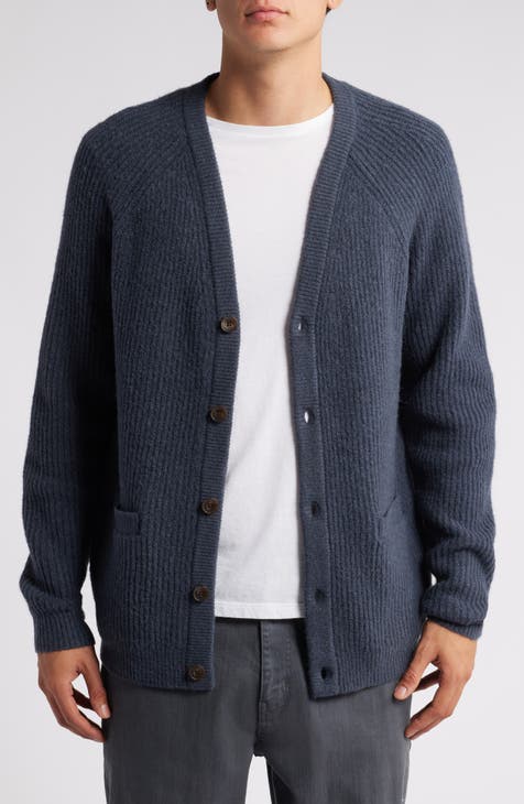 Cotton-Blend Pocket store Cardigan Blue L