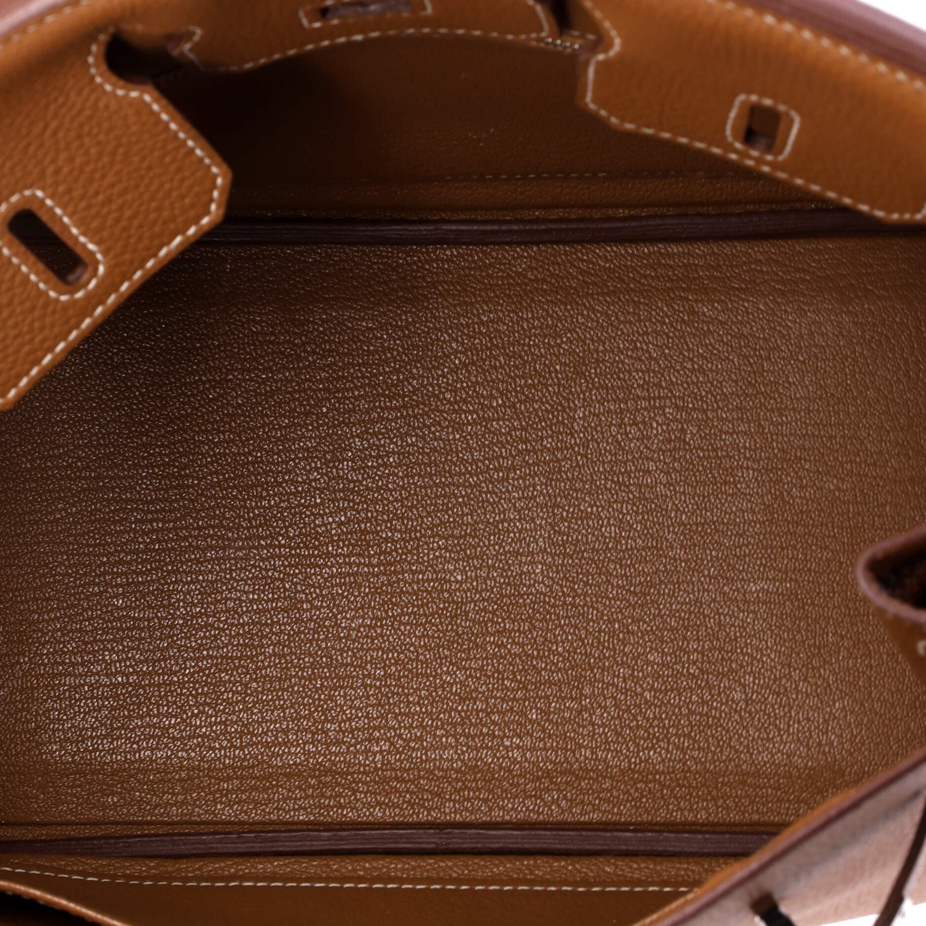 Pre-Owned Hermes Birkin Handbag Brown Togo with Palladium Hardware 25, Alternate, color, Gold