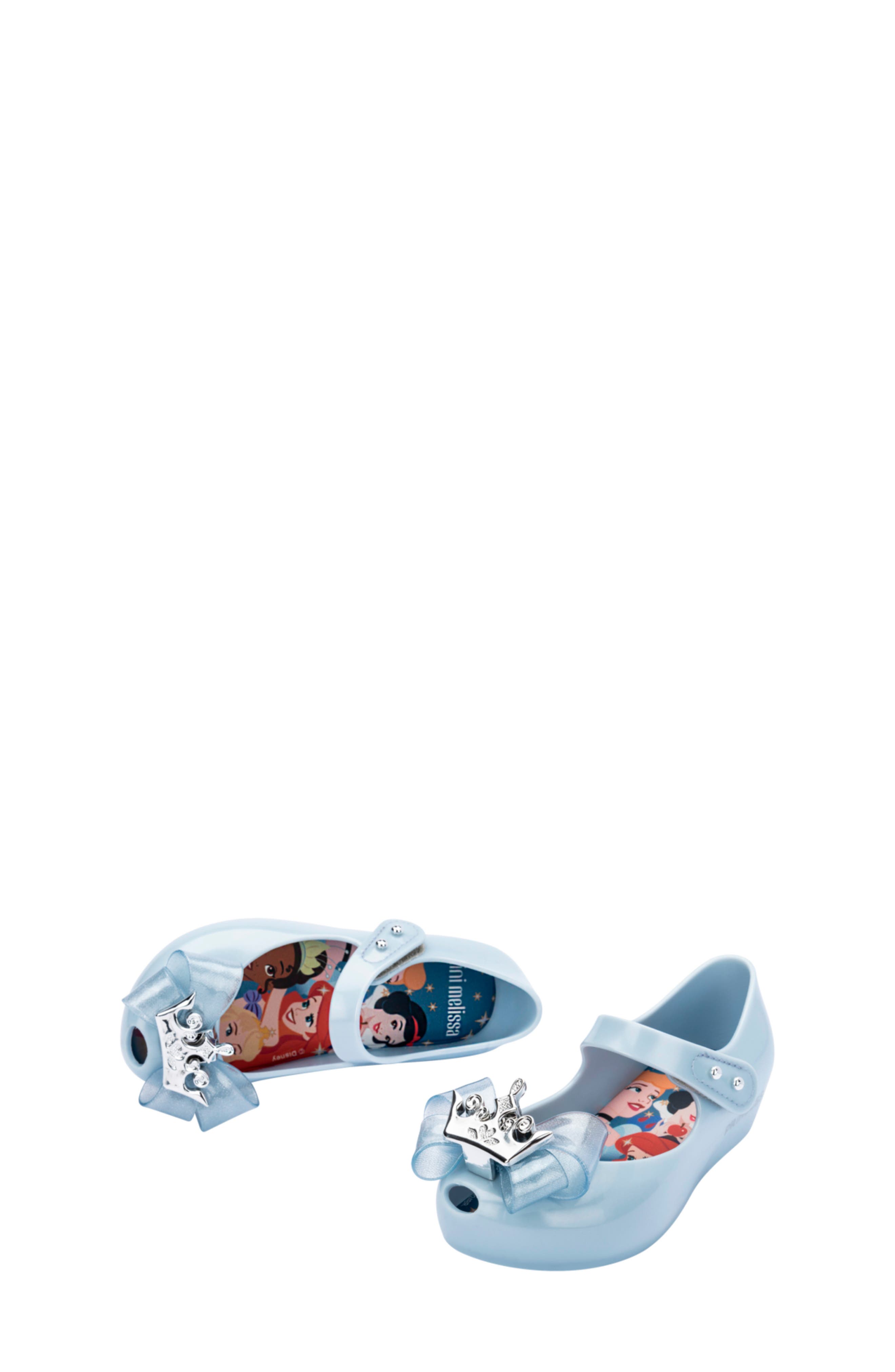 Mini Melissa Kids' Disney Princess Mary Jane Flat, Alternate, color, Pearly Blue