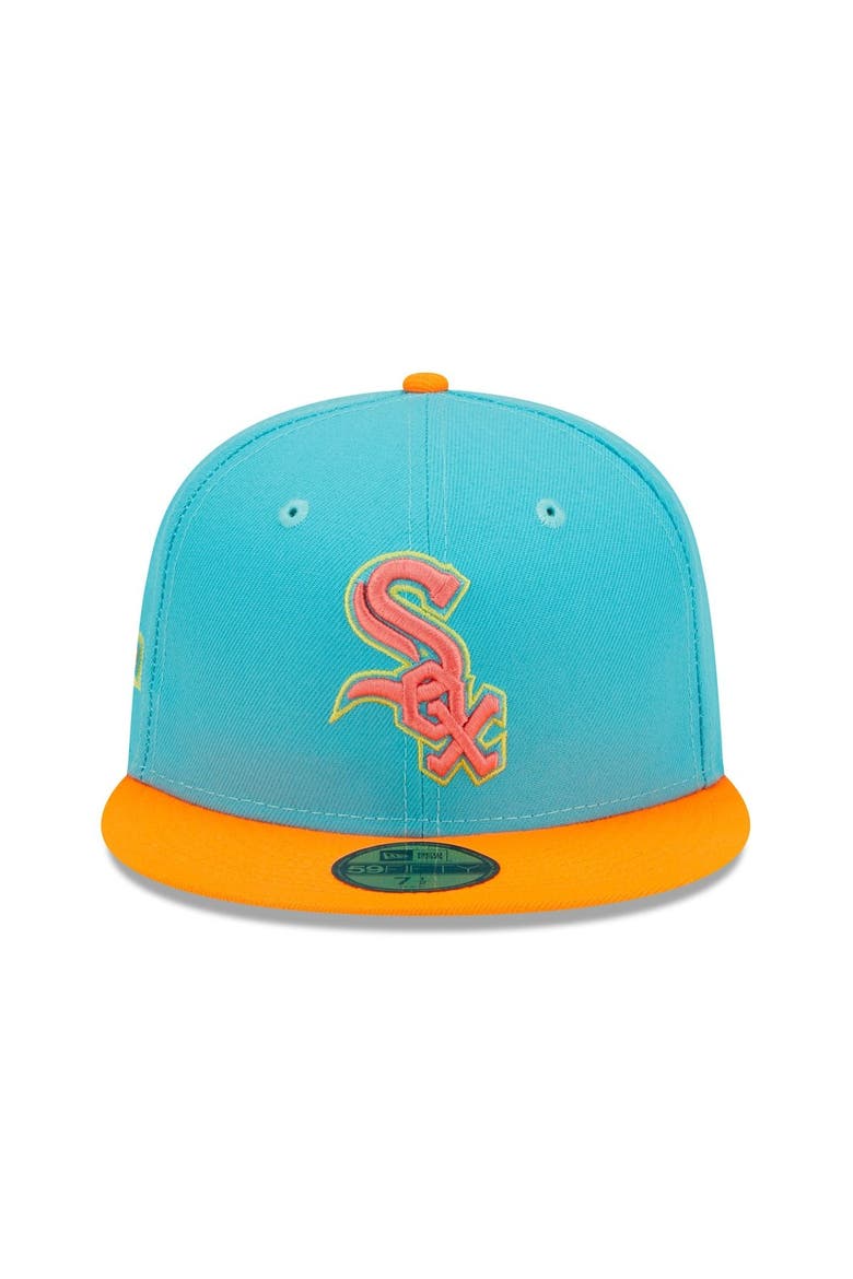 Men's New Era Blue/Orange Chicago White Sox Vice Highlighter 59FIFTY Fitted Hat, Alternate, color, Blue