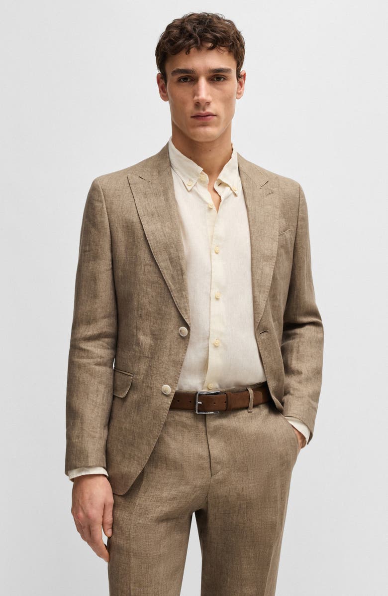 BOSS Caleb Leather Belt, Alternate, color, Dark Brown