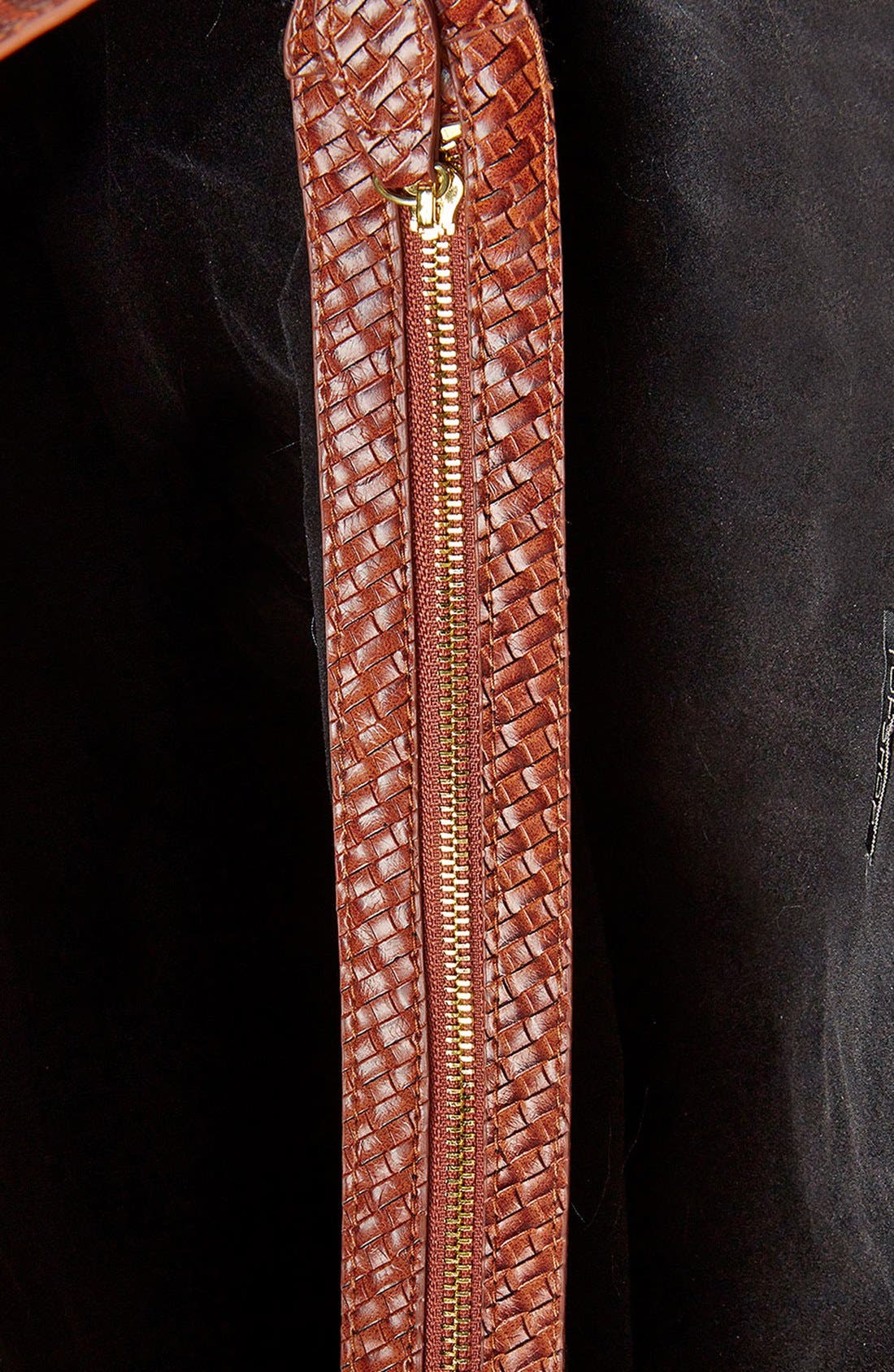 'Woven Lady' Faux Leather Tote, Extra Large, Alternate, color, TAN