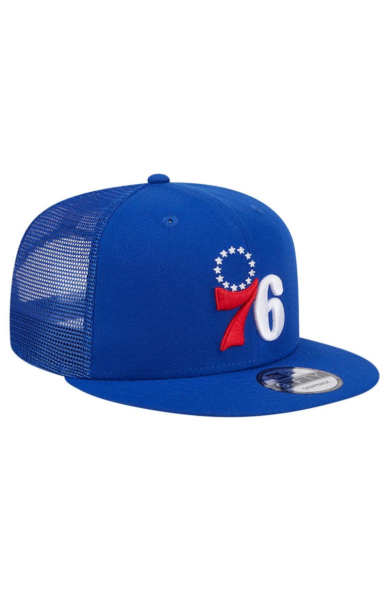 New Era Men's New Era Royal Philadelphia 76ers Meshback 9FIFTY Snapback Hat, Alternate, color, Royal