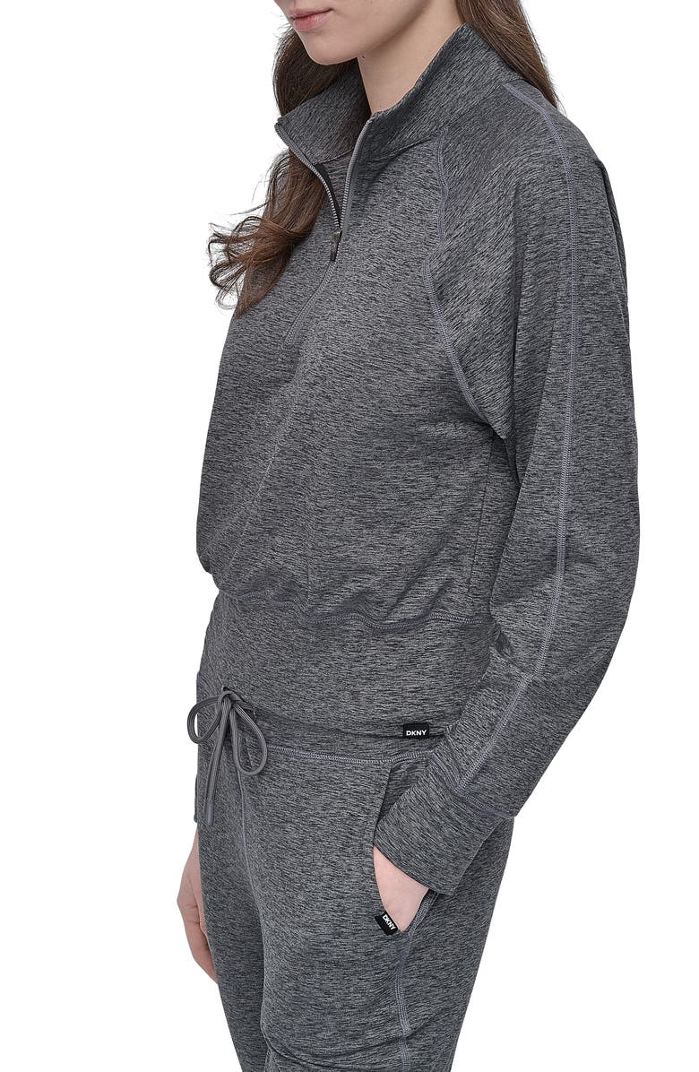 DKNY Space Dye Half Zip Sweatshirt, Alternate, color, Black Space