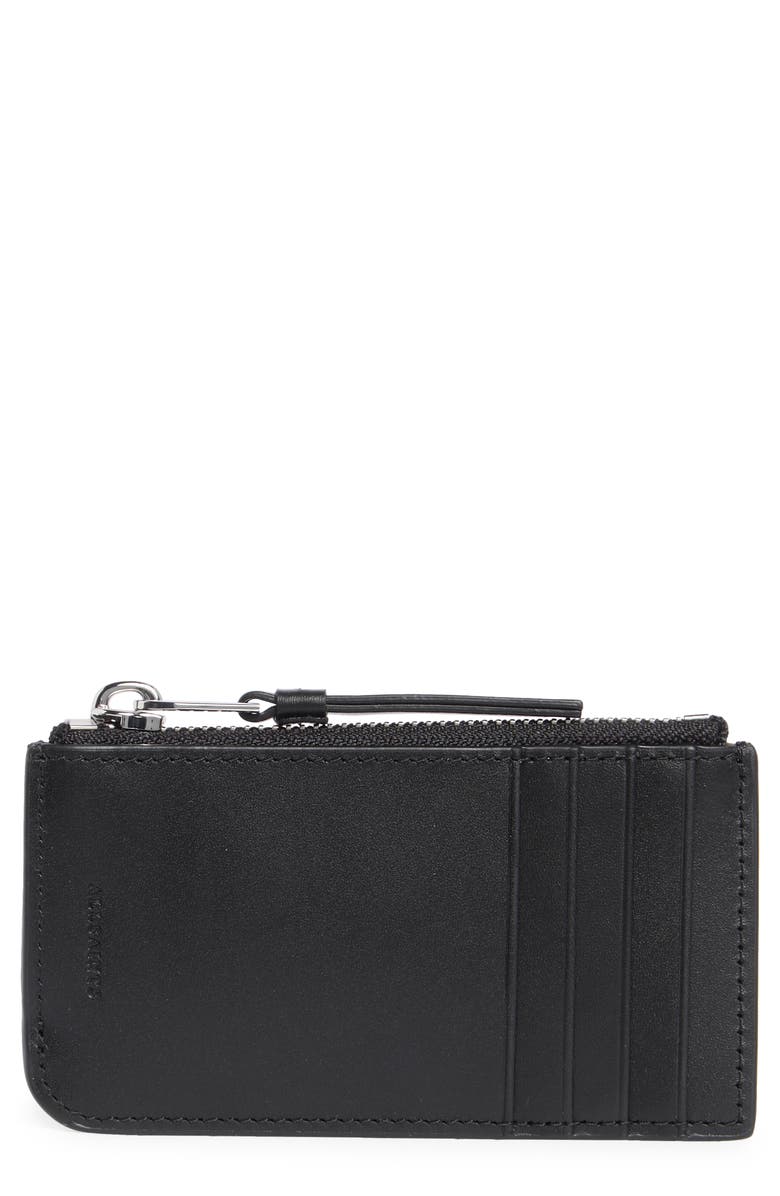 AllSaints Marlborough Leather Wallet, Main, color, Black