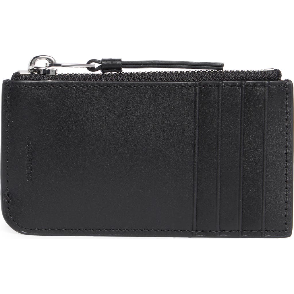 AllSaints Marlborough Leather Wallet in Black at Nordstrom Rack