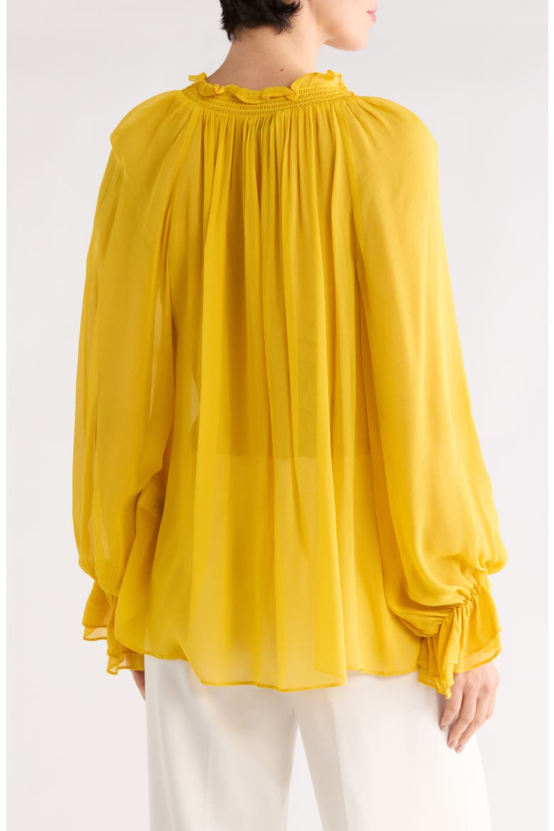 Josephine Tie Neck Top, Alternate, color, GOLDEN HOUR