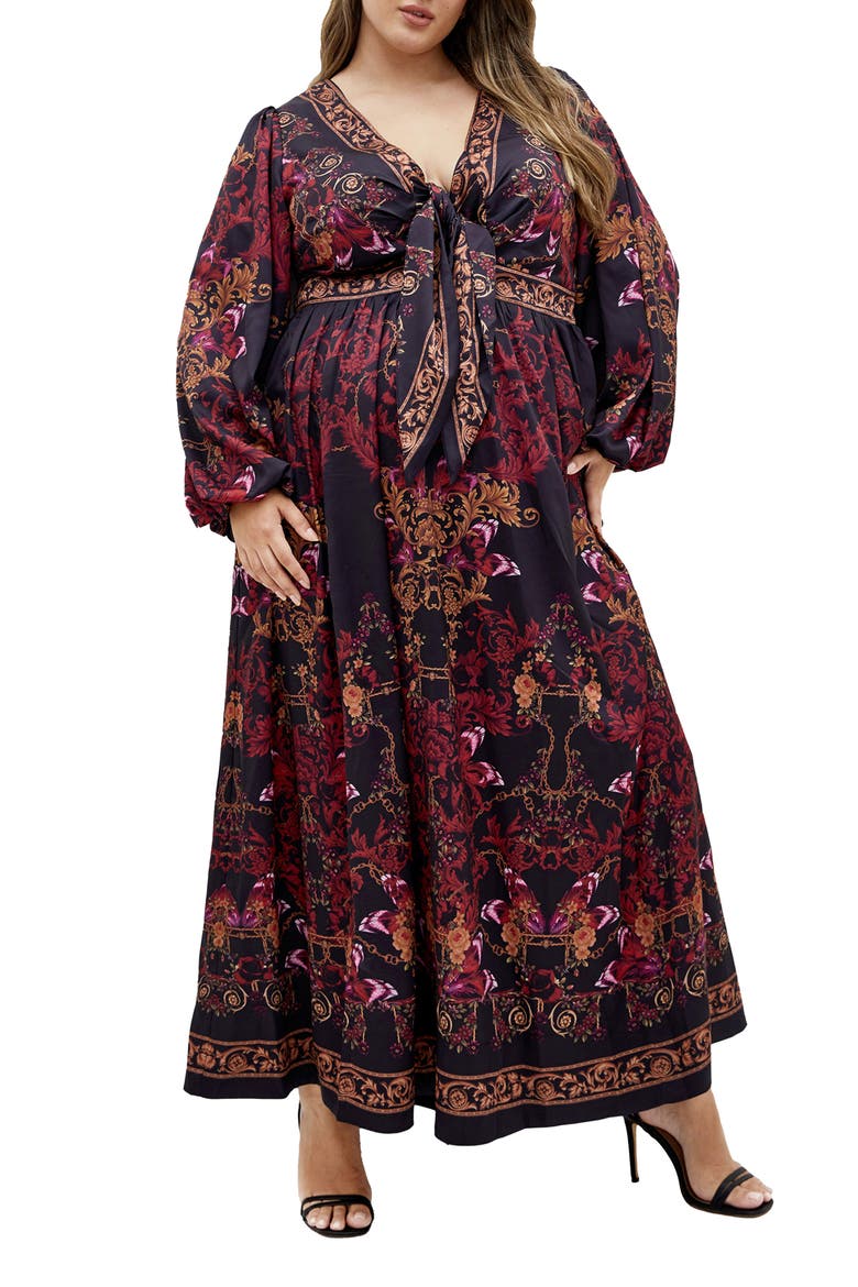 long sleeve scarf print dress MissPap Women's Spot Print Mesh Scarf Dress in Black