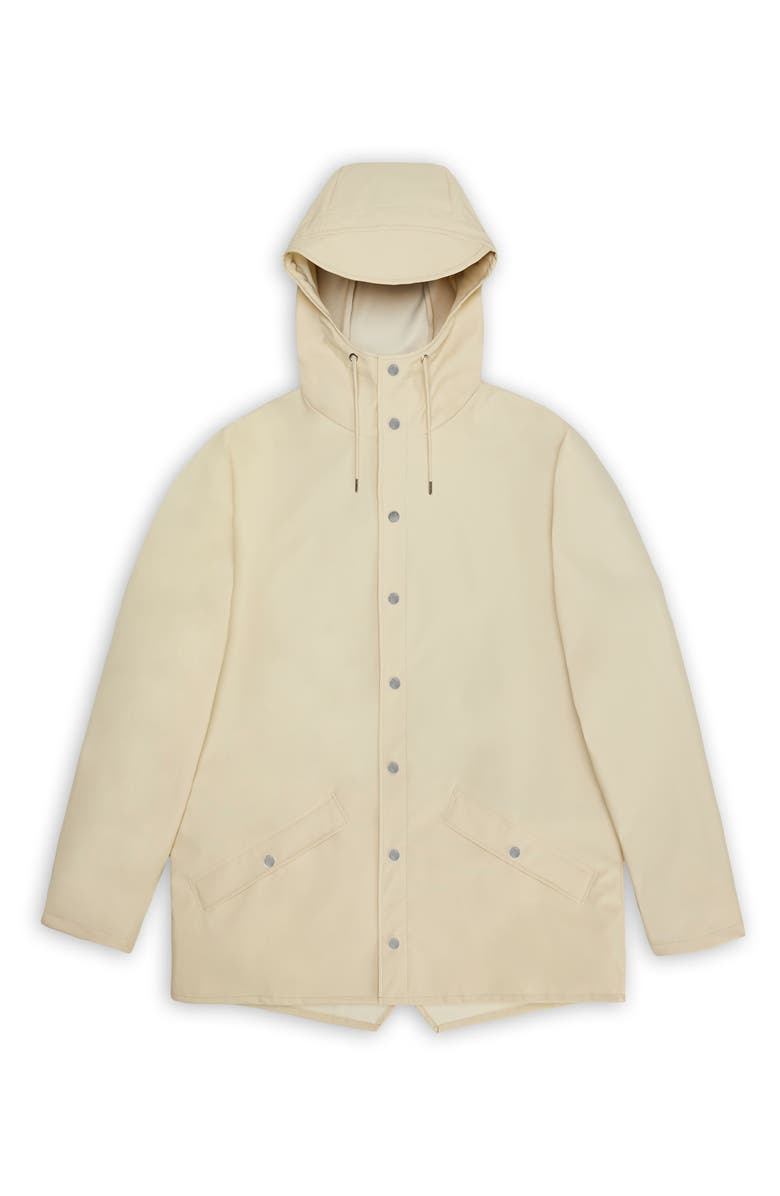 Rains Waterproof Snap Front Rain Jacket, Alternate, color, Dune