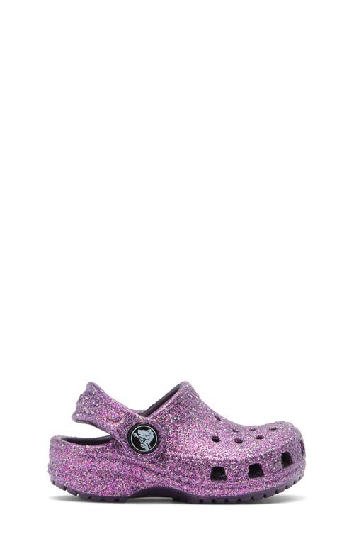 Crocs Kids' Classic Space Glitter Clog In Dark Iris Multi