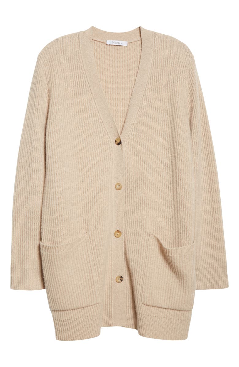 Max Mara Pablo Rib Cashmere Long Cardigan, Alternate, color, 