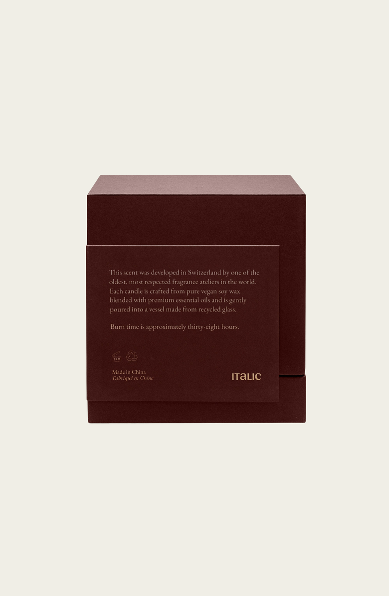 Italic Noir Swiss Scented Glass Candle, Alternate, color, Oud Rosewood