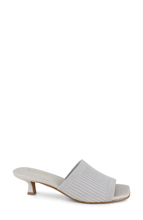 Splendid Hadley Kitten Heel Slide Sandal In White Sand Knit