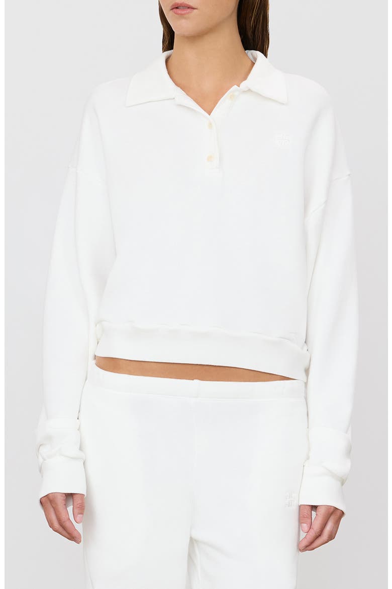 Cropped Polo Sweatshirt, Main, color, WHITE