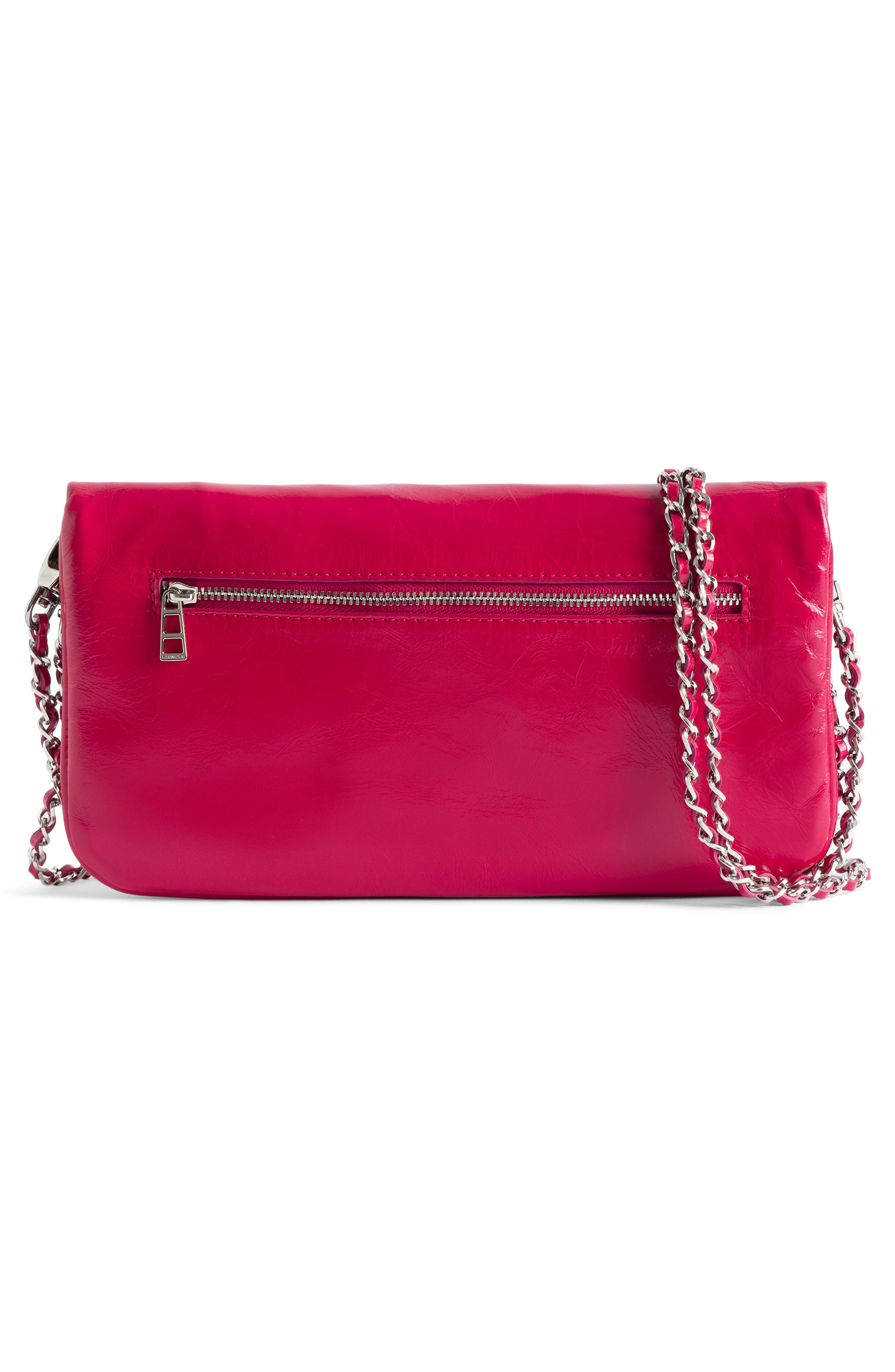 Zadig & Voltaire Rock Vintage Patent Crossbody Bag, Alternate, color, 