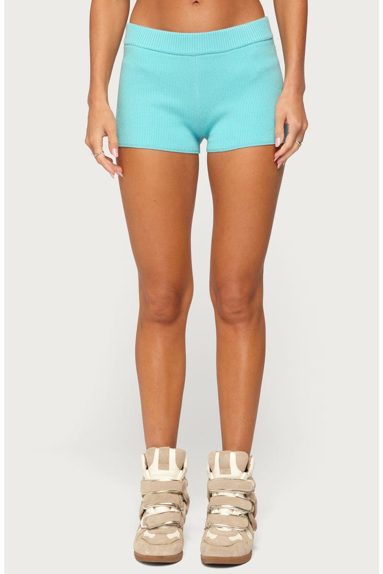Lorie Rib Shorts, Main, color, TURQUOISE