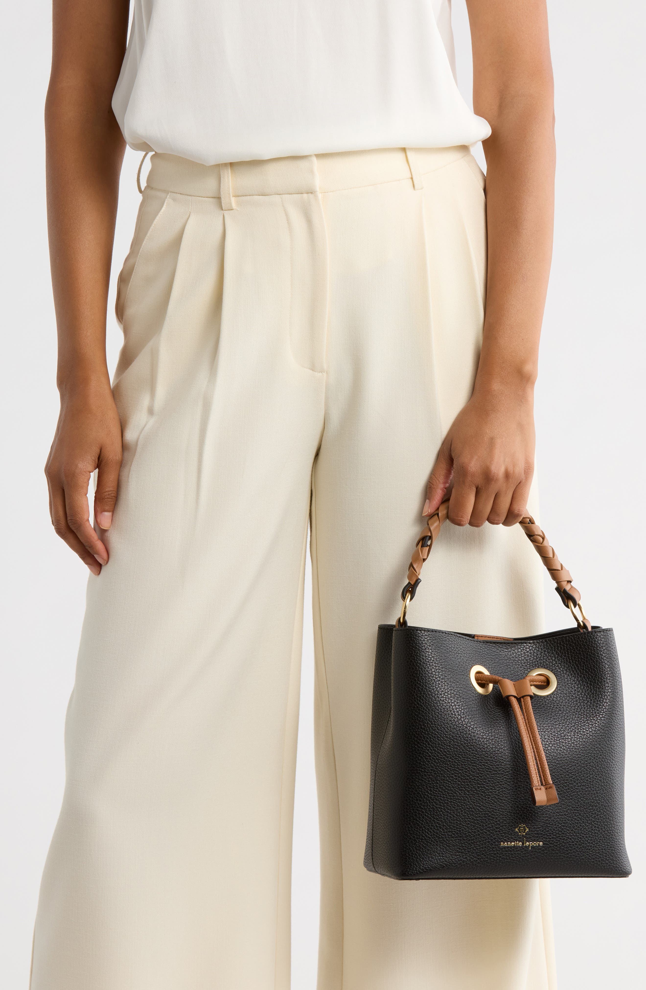 Nanette Lepore Faux Leather Bucket Bag, Alternate, color, 