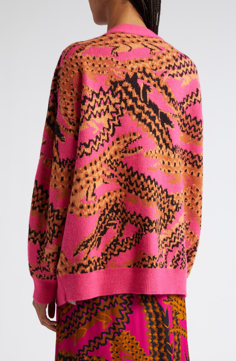 FARM Rio Croco Jacquard Cardigan, Alternate, color, 