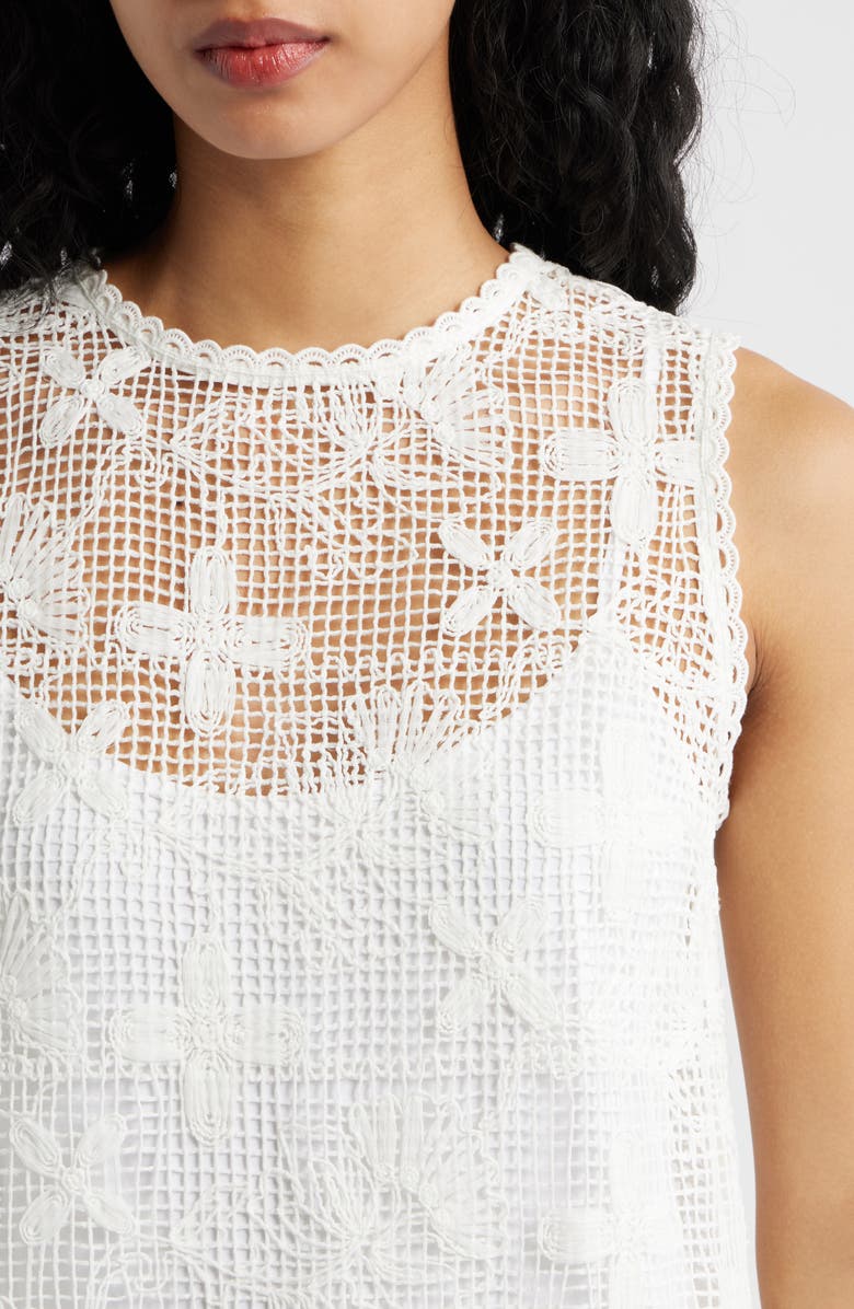 Lucy Paris Cara Lace Midi Dress, Alternate, color, Cream