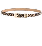 Ettika Tiger Print Genuine Calf Hair Leather Belt