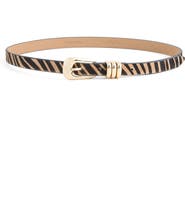 Ettika Tiger Print Genuine Calf Hair Leather Belt