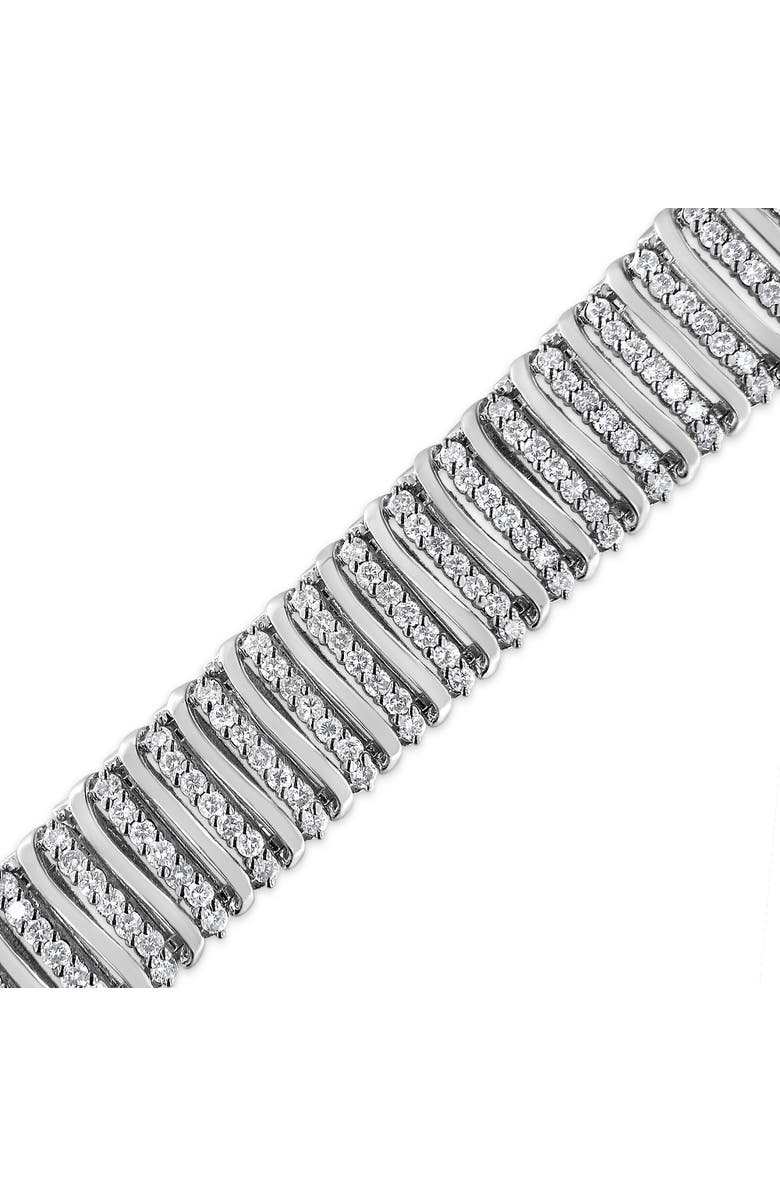 Haus of Brilliance Silver 8 1/2 Ctw Diamond Chevron "S" Curved Link Tennis Bracelet, Alternate, color, White
