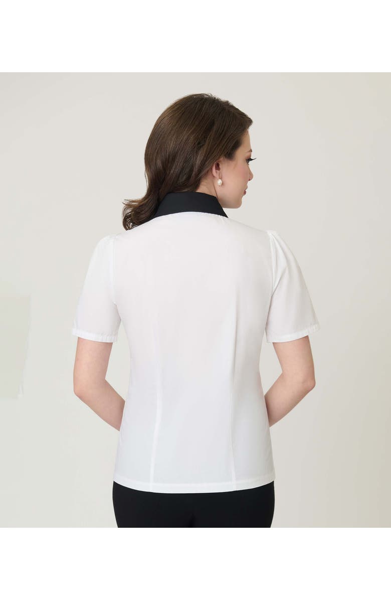 Unique Vintage 1940s Collared Blouse, Alternate, color, White W/ Black Collar